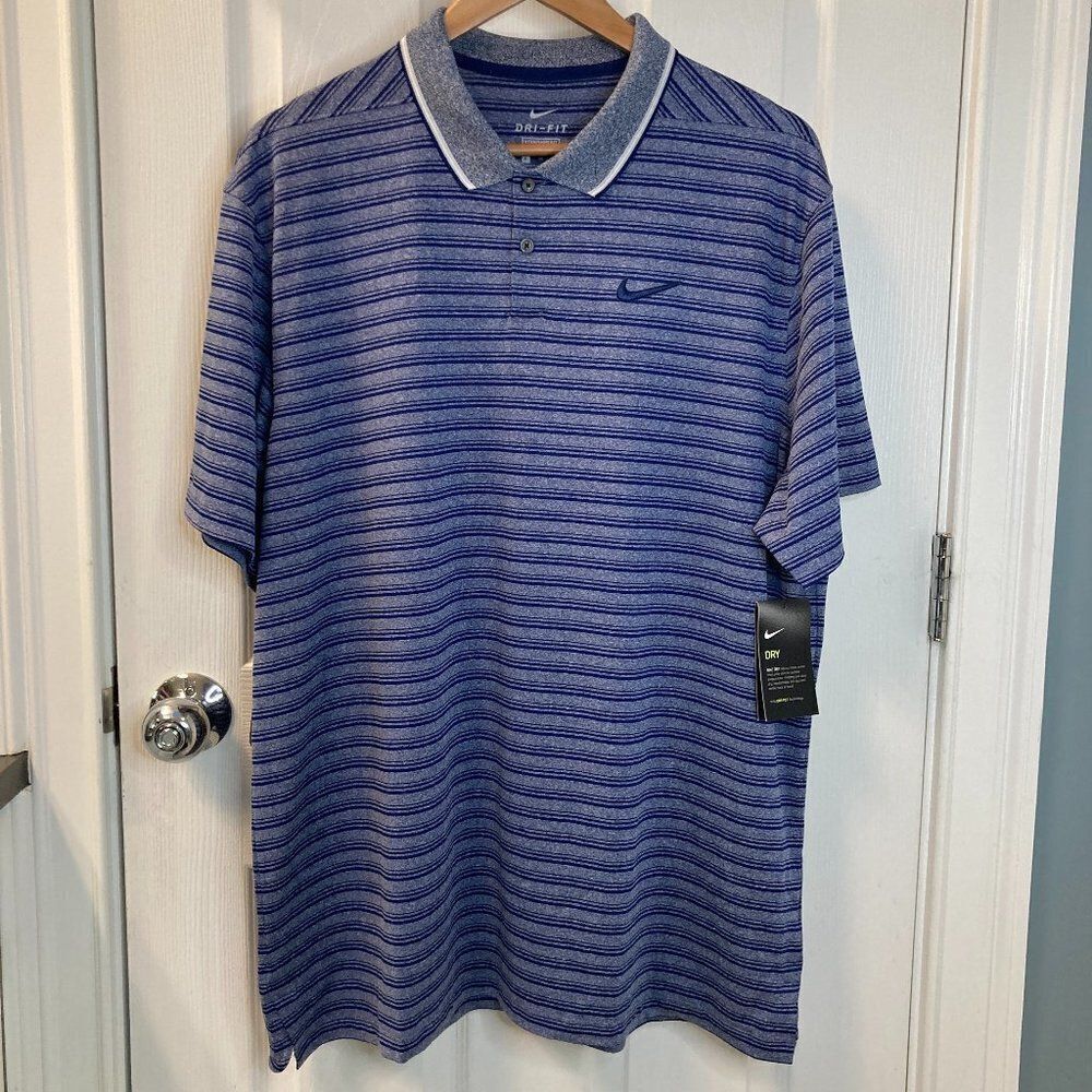 NWT Nike Dri-Fit Striped Polo Size XL